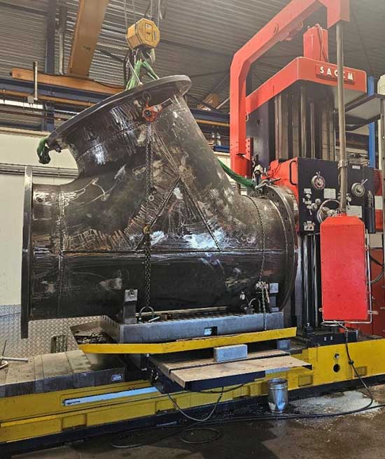 Industrie metaalbewerkin metaalconstructie afvlakken van flenzen maritieme sector